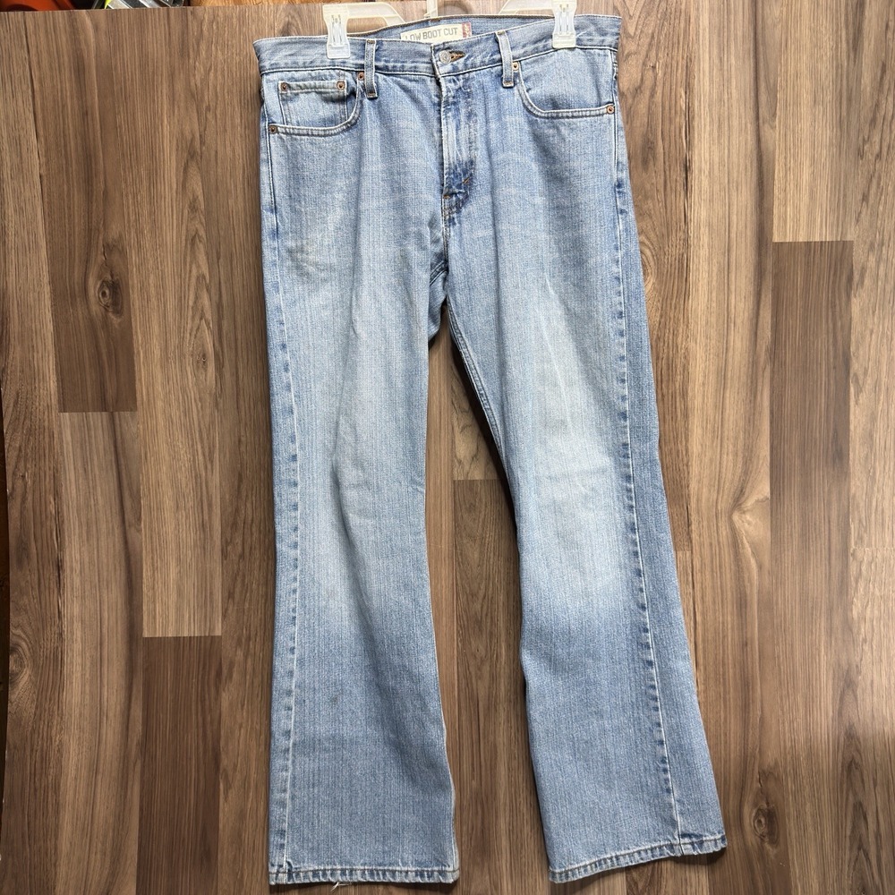 Levis 527 Low Bootcut Jeans Mens 34x32 Light Blue Wash Denim Regular Fit